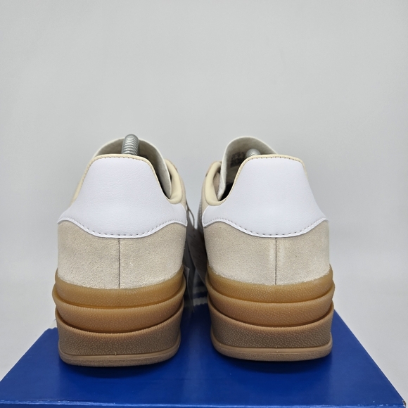 adidas Originals Gazelle Bold JP9288 White Beige Gold Shoes Women's Size 8 New - Picture 6 of 8